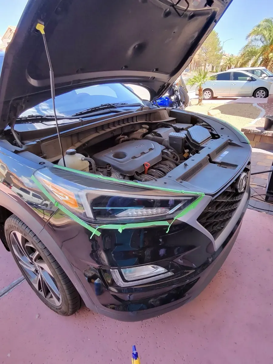 Headlight after restoration