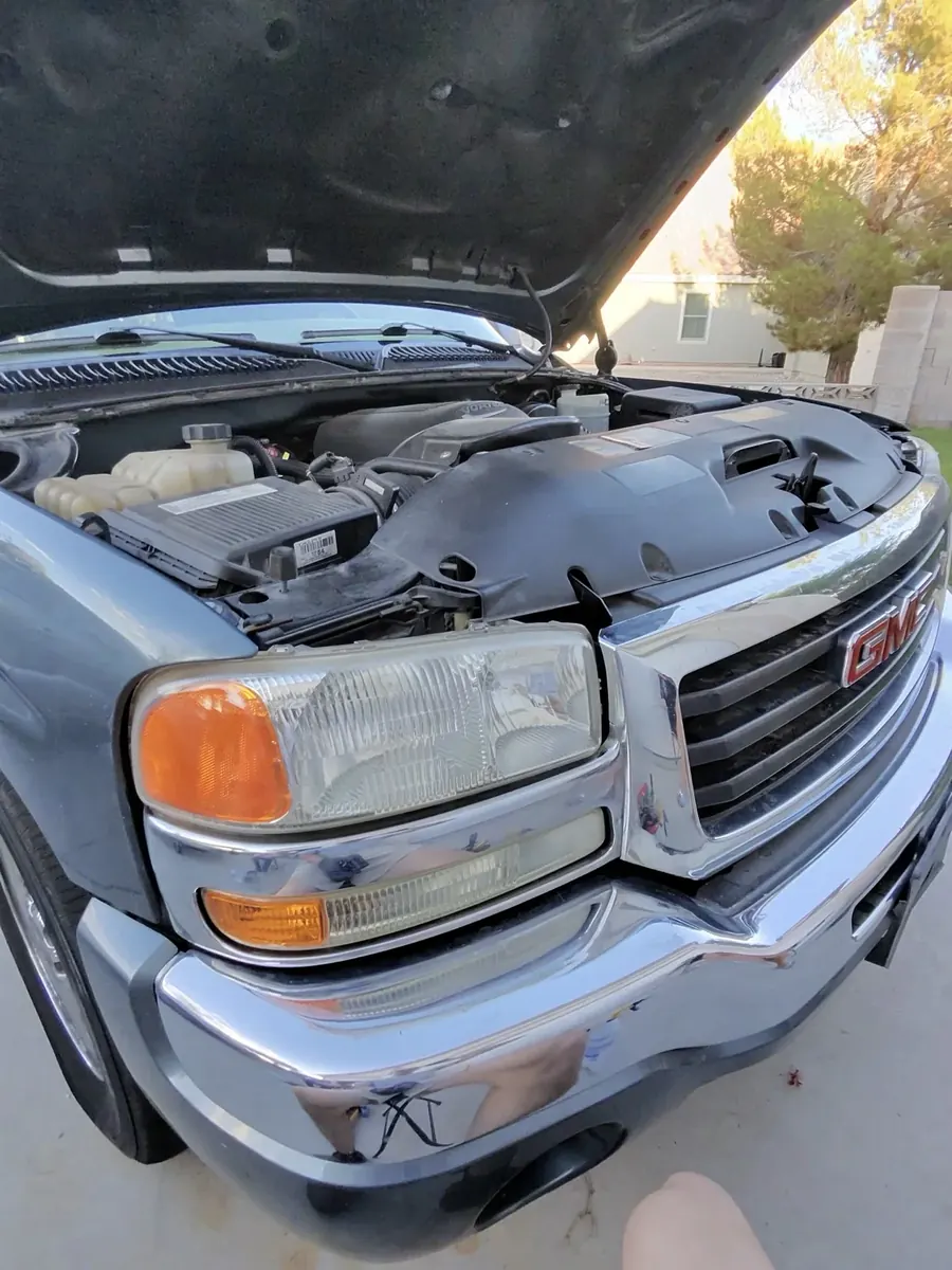 GMC headlight after restoration